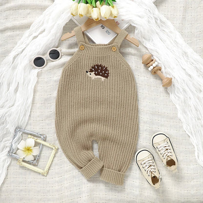 Knitted Animal Overall Romper for Babies