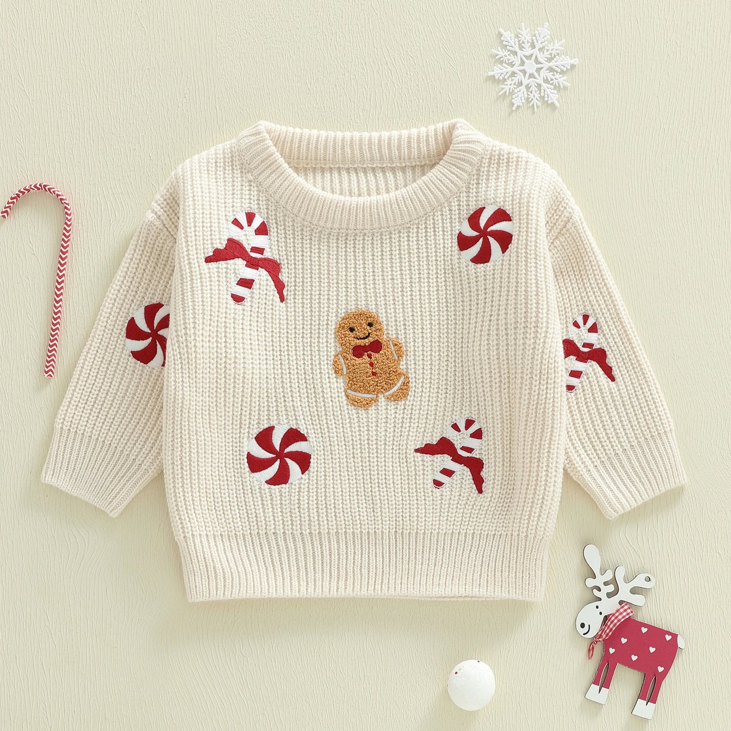 Gingerbread Knit Pullover Sweater for Babies & Toddlers