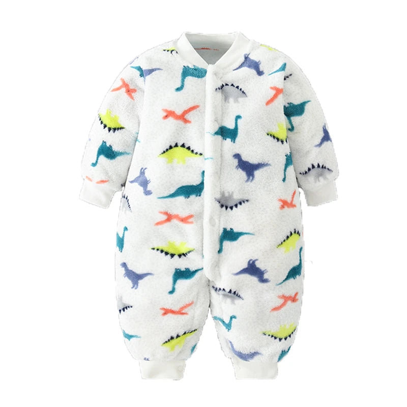 Plush Printed Fleece Romper for Babies