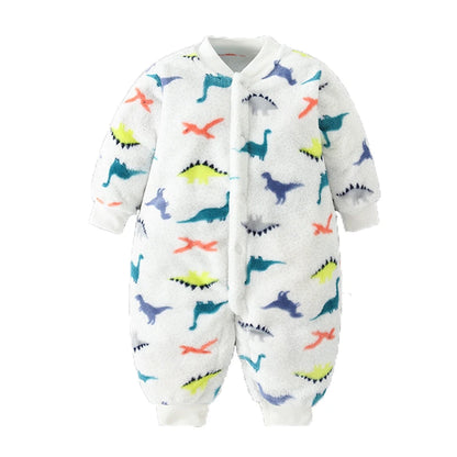 Plush Printed Fleece Romper for Babies