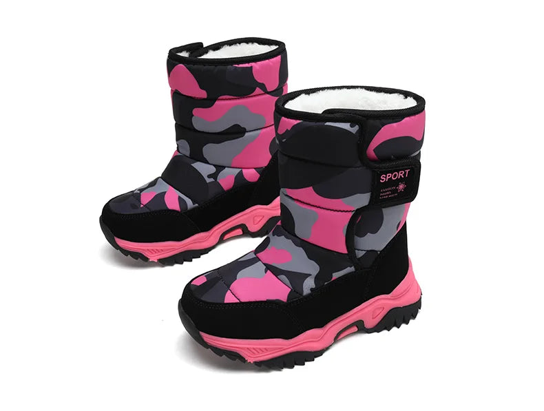 Waterproof Snow Boots for Kids – Plush-Lined Winter Boots with Non-Slip Sole (Toddlers & Youth)