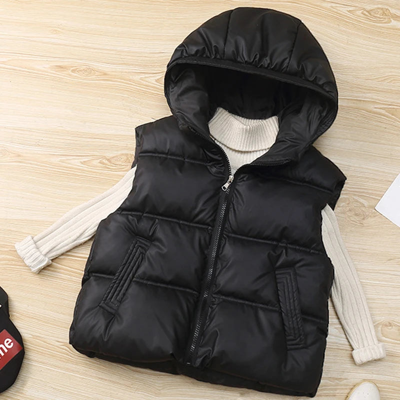 Kids Hooded Puffer Vest – Warm, Lightweight Winter Layer for Boys & Girls (Ages 4–8)