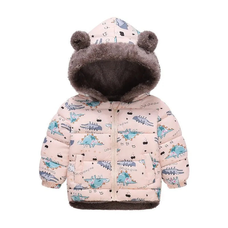 Bear-Ear Plush-Lined Kids’ Puffer Jacket