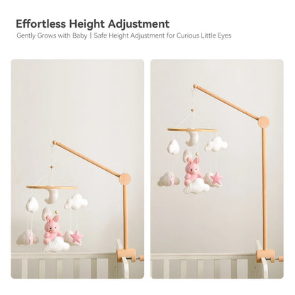 360° Rotating Wooden Crib Mobile Arm & Holder