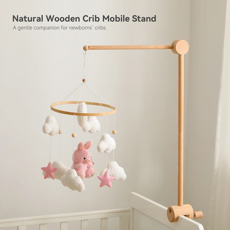 360° Rotating Wooden Crib Mobile Arm & Holder
