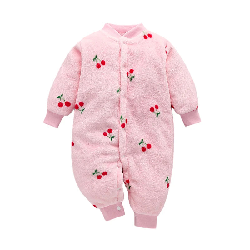 Plush Printed Fleece Romper for Babies
