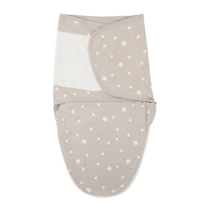 Cartoon Print Cotton Baby Swaddle Wrap with Adjustable Velcro & Zipper