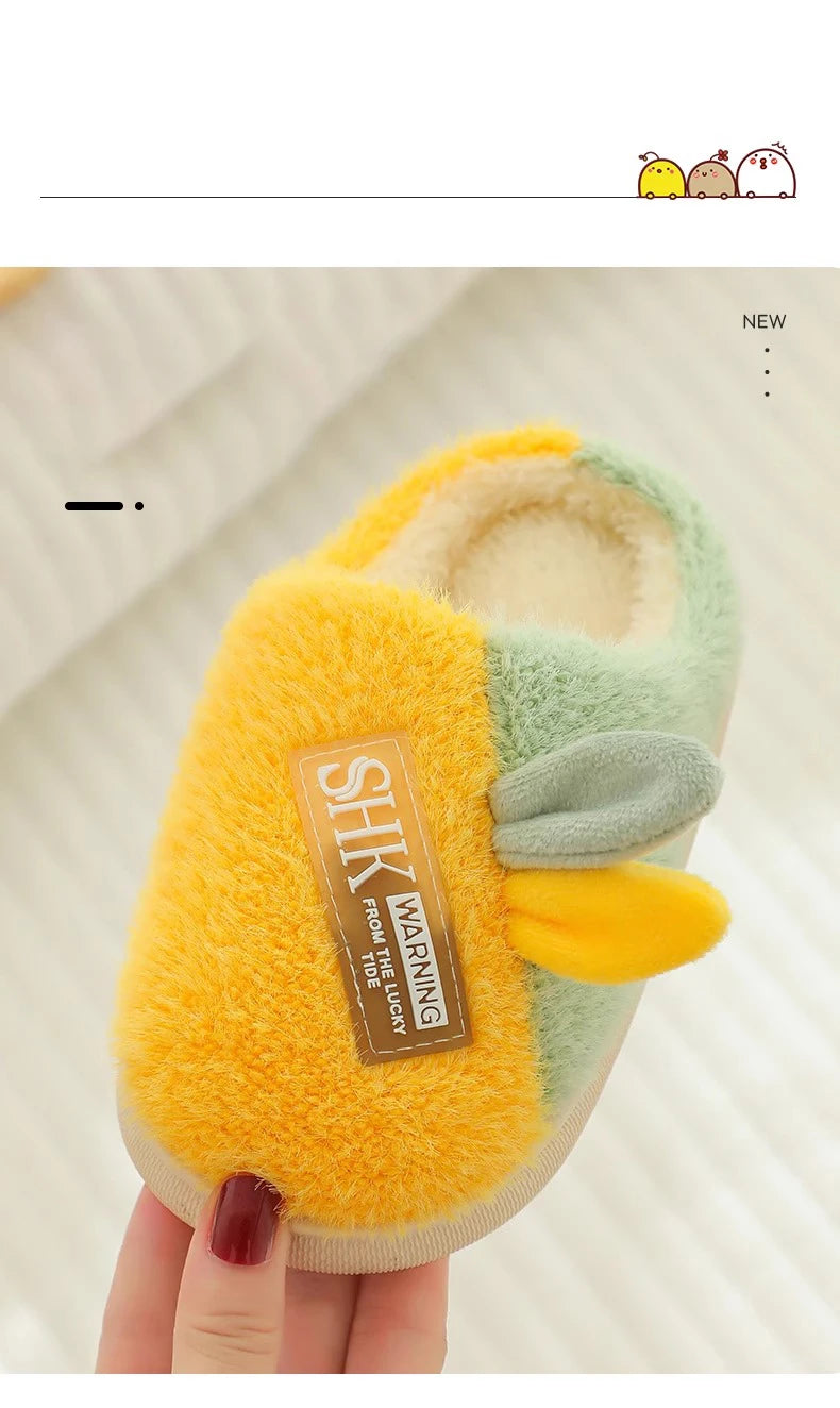 Plush Bunny Ear Kids Slippers – Warm Non-Slip Indoor Shoes for Toddlers & Kids