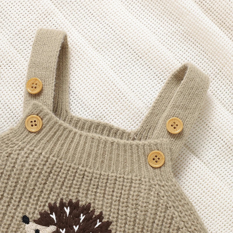 Knitted Animal Overall Romper for Babies