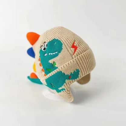 3D Dinosaur Knit Earflap Hat for Kids