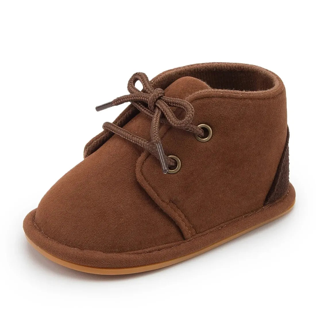 Suede-Look Lace-Up Baby Ankle Boots