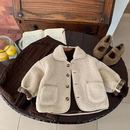 Cozy Teddy Fleece Button-Up Jacket for Kids