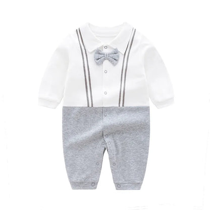 Bow-Tie Tuxedo Romper for Baby Boys
