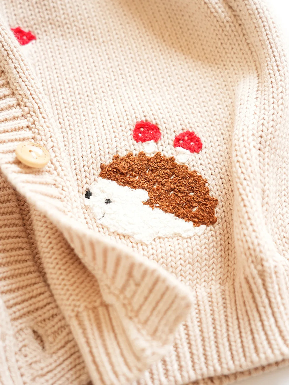 Baby & Toddler Girls Cotton Knit Cardigan (2–6 Years) – Button-Front Sweater with Duck Embroidery