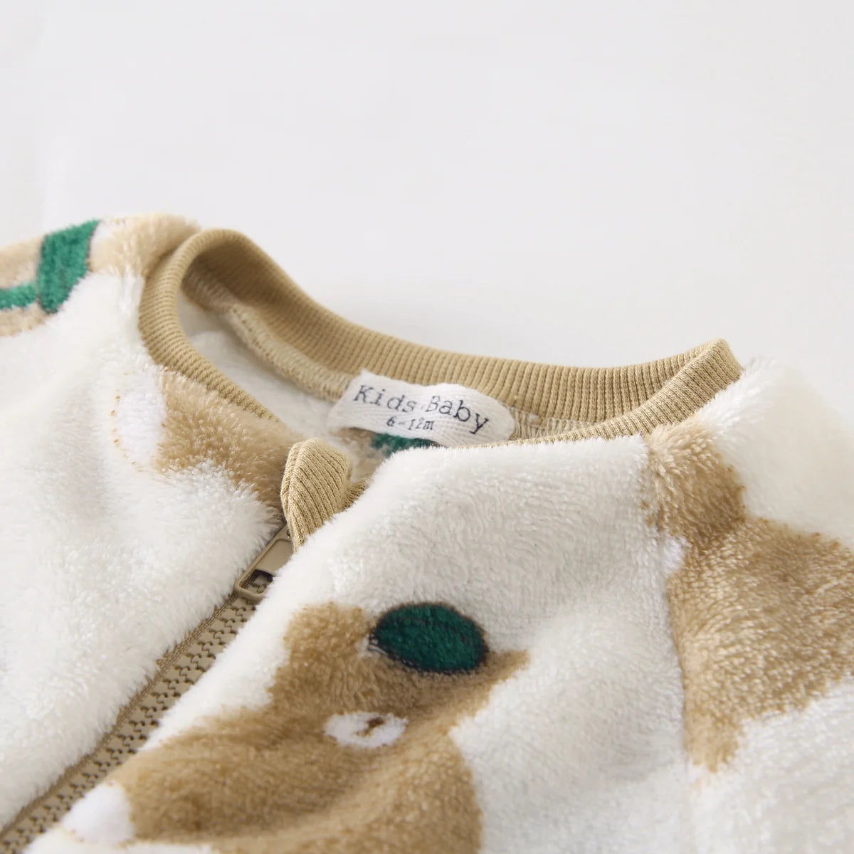 Cozy Teddy Bear Print Fleece Romper for Babies & Toddlers