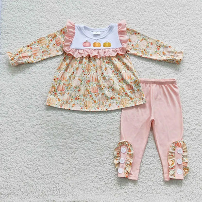 Harvest Charm Printed Two-Piece Outfit Sets for Baby & Toddler Girls