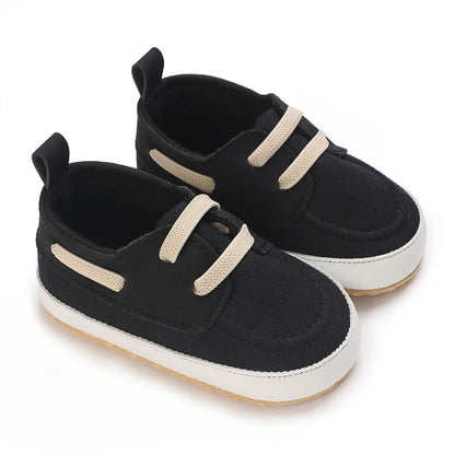 Contrast-Stitch Baby Loafers & Canvas Sneakers with Soft Soles