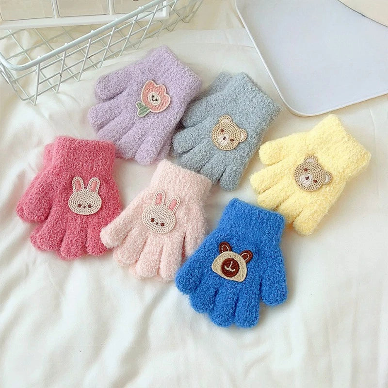 Toddler Plush Cartoon Gloves – Cozy Winter Warmth for Little Hands (Ages 1–3)