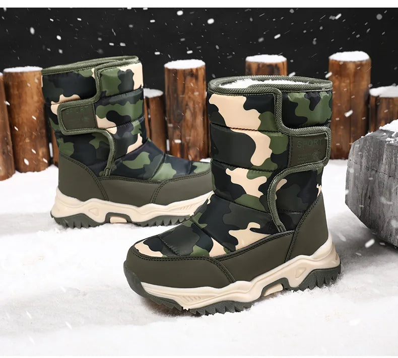 Waterproof Snow Boots for Kids – Plush-Lined Winter Boots with Non-Slip Sole (Toddlers & Youth)