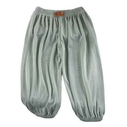 Textured Balloon-Leg Summer Pants for Girls