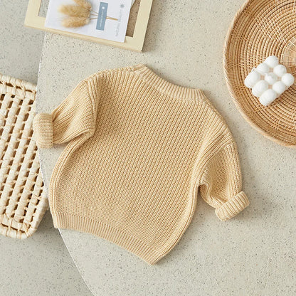 Classic Crewneck Cotton-Blend Knit Sweater for Babies & Kids