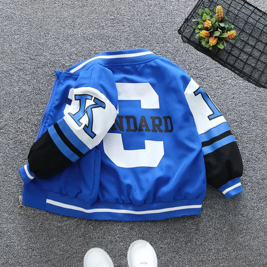 Varsity Letter Colorblock Bomber Jacket for Boys