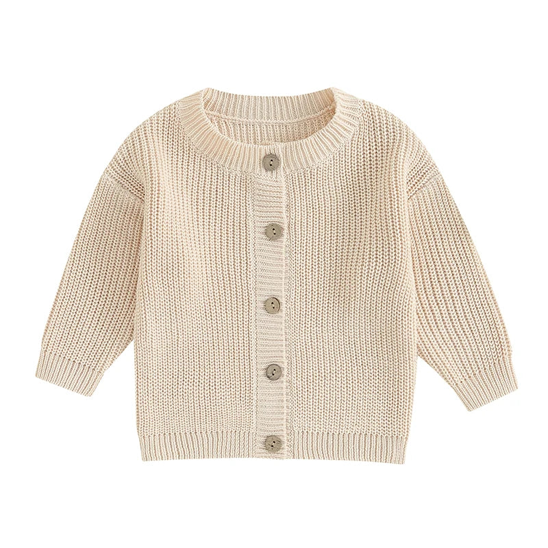 Button-Front Chunky Knit Cardigan for Girls
