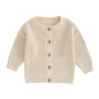Button-Front Chunky Knit Cardigan for Girls