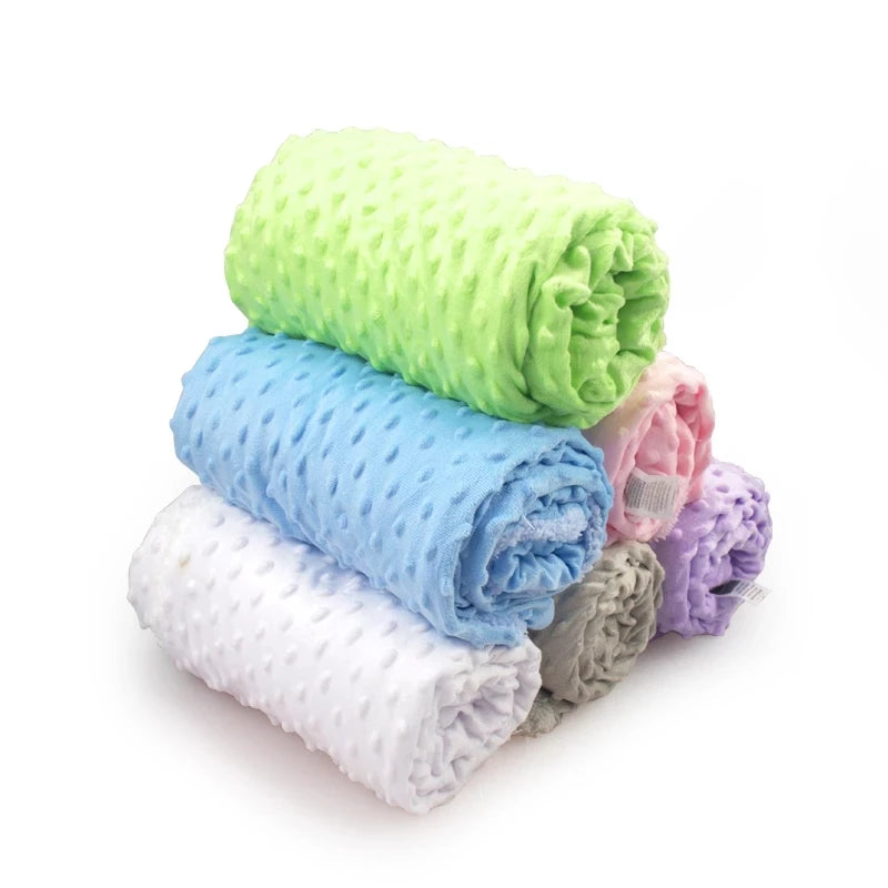 Raised Dot Plush Baby Blanket with Sherpa Fleece Backing
