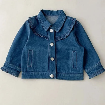 Baby Girls Ruffle Denim Jacket – Sweet Princess Style (1–6 Years)