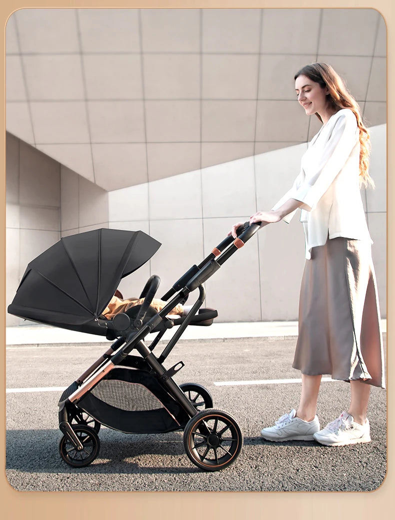High Landscape Convertible Stroller with Reversible Seat – All-Terrain Wheels & 3-Position Recline
