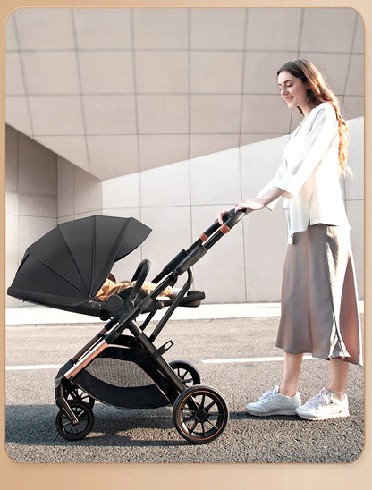 High Landscape Convertible Stroller with Reversible Seat – All-Terrain Wheels & 3-Position Recline