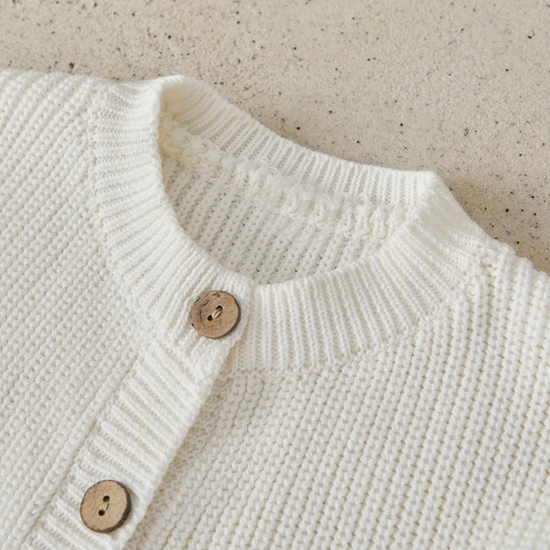 Button-Front Chunky Knit Cardigan for Girls
