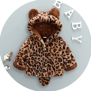 Animal Ear Plush Hooded Winter Coat for Girls