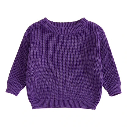 Classic Knit Baby Sweater – Soft Cotton Crewneck Pullover (0–5 Years)