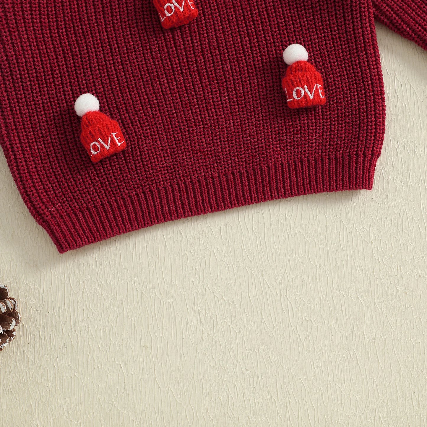 Kids Knit Sweater with 3D Beanie Detail – Cozy Crewneck Pullover (0 - 5 Years)