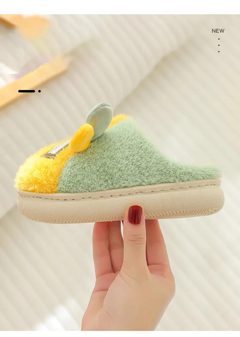 Plush Bunny Ear Kids Slippers – Warm Non-Slip Indoor Shoes for Toddlers & Kids