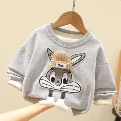 Cartoon Bunny Sweatshirt & Jogger Set for Kids – Cozy 2-Piece Outfit (Ages 2–7)