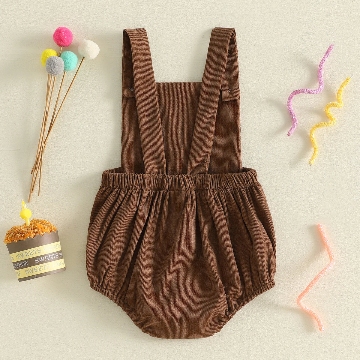 Wild One First Birthday Corduroy Overall Romper
