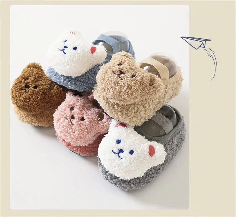 Plush Bear Baby First Walker Shoes – Soft, Non-Slip & Cozy (0–18 Months)