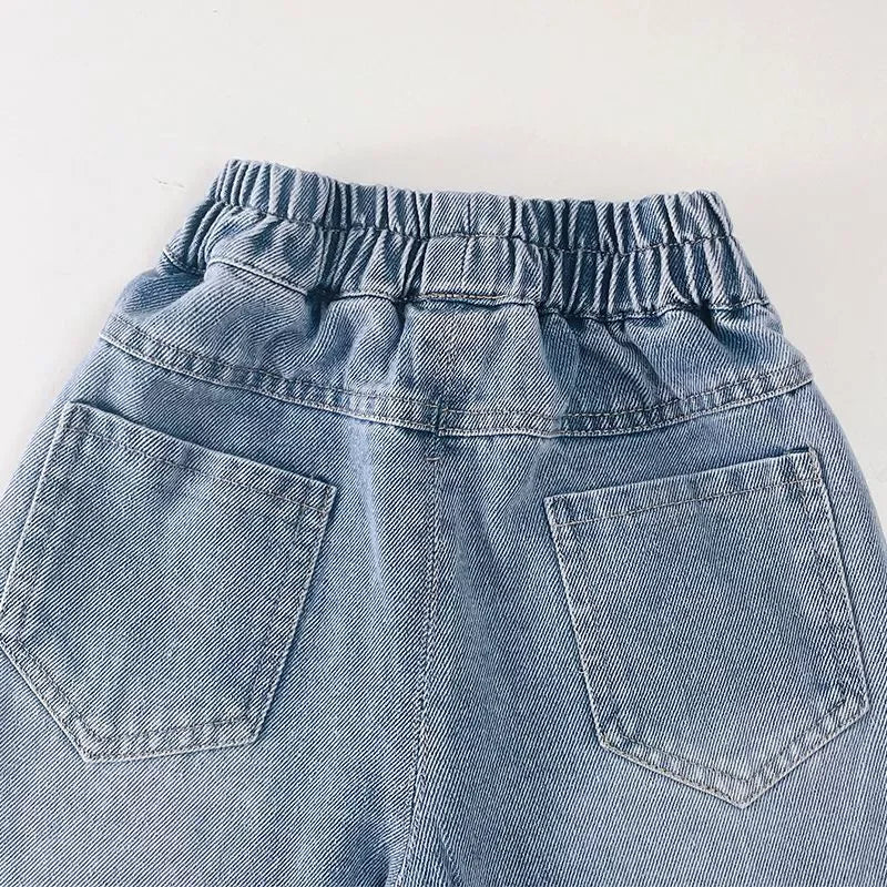 Butterfly & Bow Wide-Leg Denim Pants for Girls