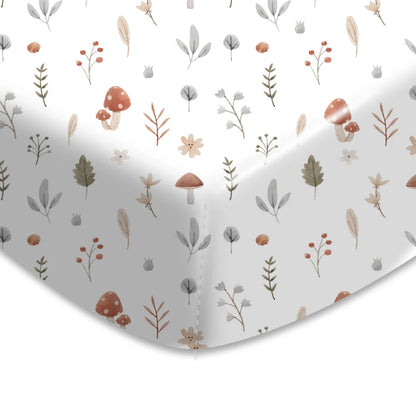 Woodland Adventure & Teddy Bear Print Fitted Crib Sheet