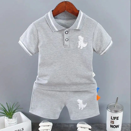 Dinosaur Polo Shirt & Shorts Set for Toddler Boys