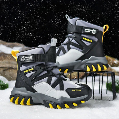High-Top Hook-and-Loop Outdoor Boots for Boys