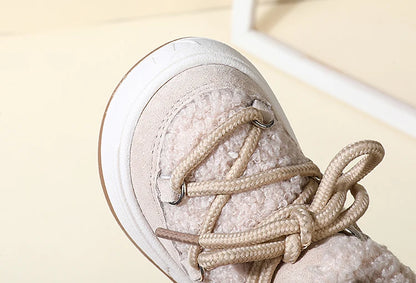 Plush-Lined Lace-Up Snow Boots for Toddlers