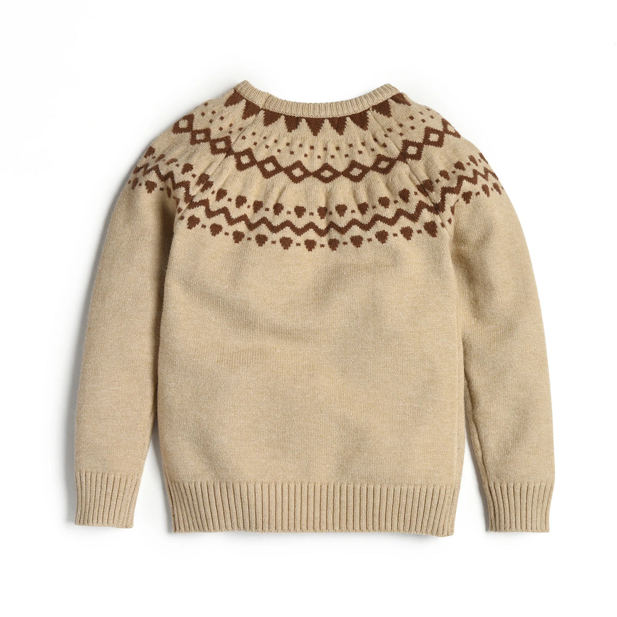 Geometric Yoke Cotton Knit Sweater for Kids