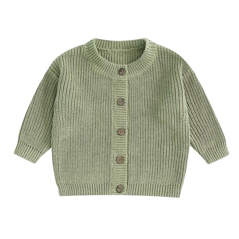 Button-Front Chunky Knit Cardigan for Girls