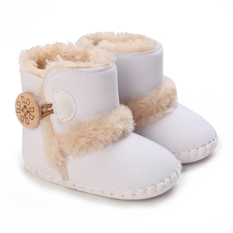 Cozy Fleece-Lined Baby Booties with Sweet Prints & Soft Cuffs