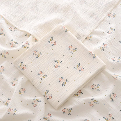 Playful Heart & Animal Print Cotton Muslin Baby Blanket