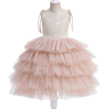 Tiered Tulle Lace Party Dress for Girls